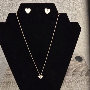 Kate Spade Heart Necklace and Matching Earrings